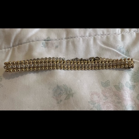RW&CO Gold and Silver Rhinestone Choker - Picture 6 of 16